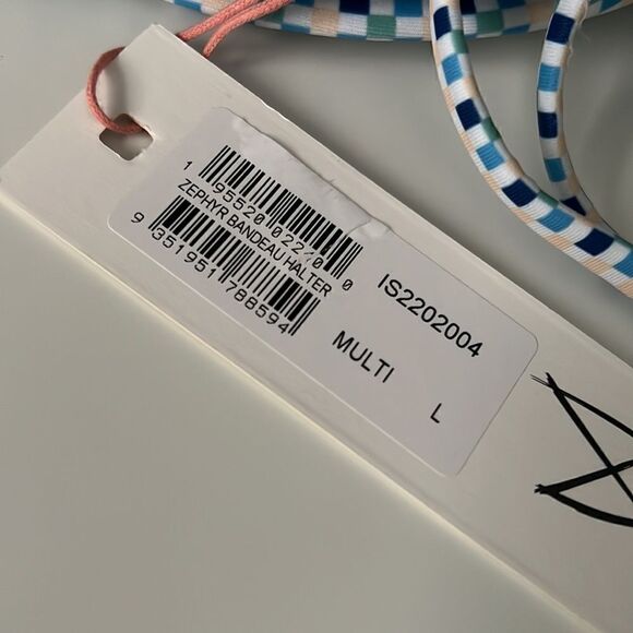 Minkpink Zephyr Blue Multi Bandeau Halter Bikini Size Large NWT - Picture 5 of 10